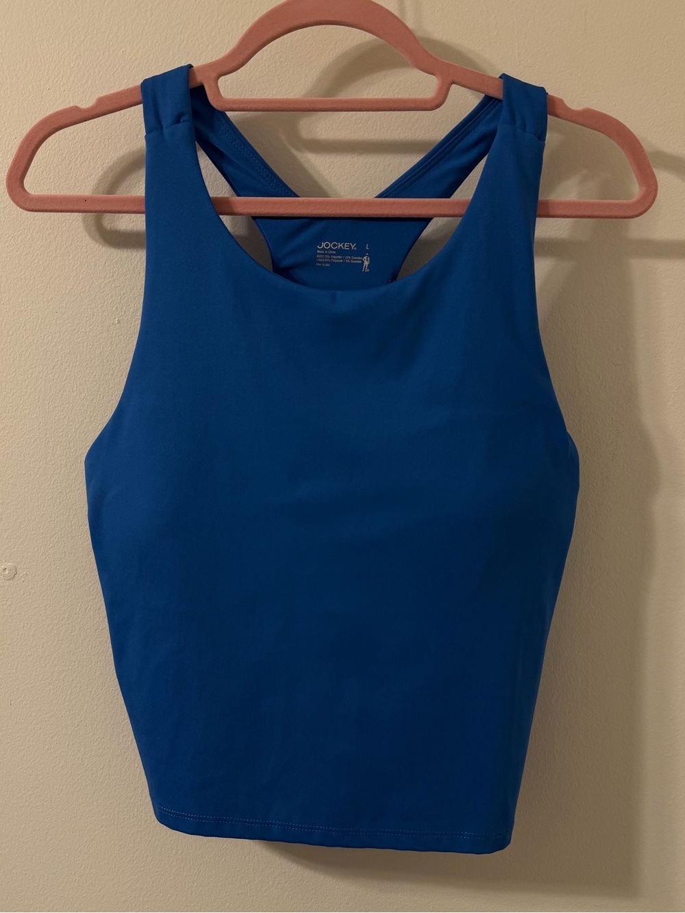 Jockey Racerback Athletic Crop Tank with Built-in Bra Size Large